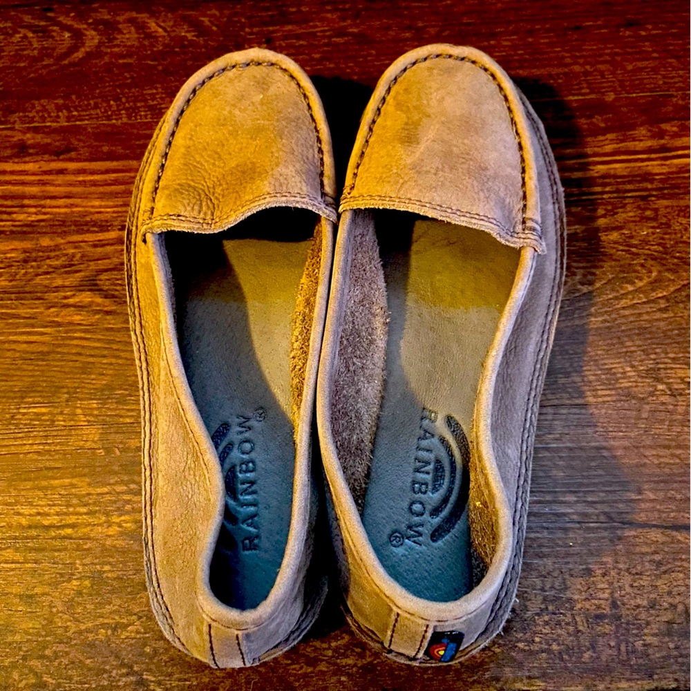Rainbow leather loafers in Espresso
